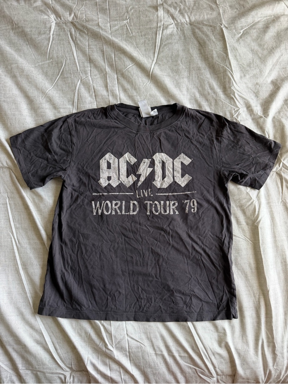 H&M Grey AC/DC Highway to Hell Tour Graphic T-Shirt (XS)